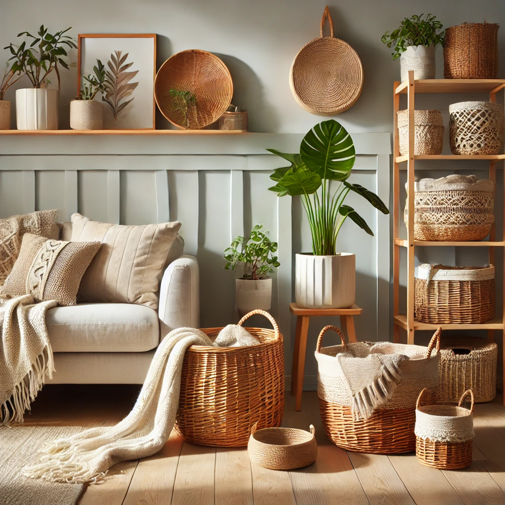 Cestos na Decoração: Como Usar em Cada Cômodo da Casa com Estilo e Funcionalidade