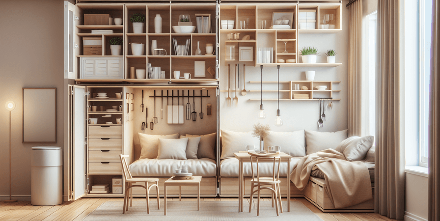 Móveis Multifuncionais para Pequenos Espaços